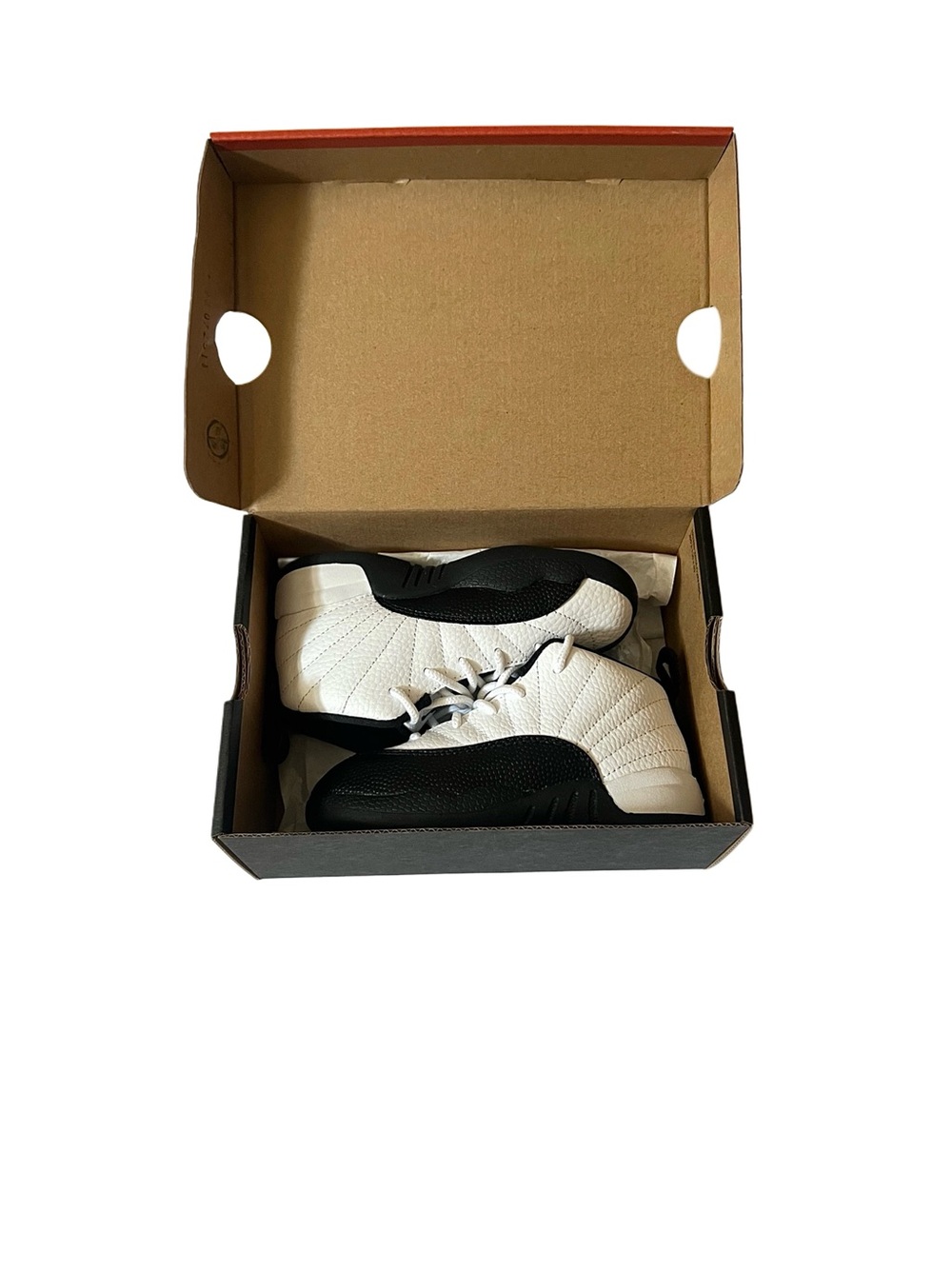 Jordan 12 Retro (TD) White/Black Sneaker Size 9c